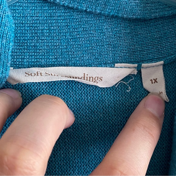 Soft Surroundings 1X Blue Knit Sweater - Picture 4 of 5